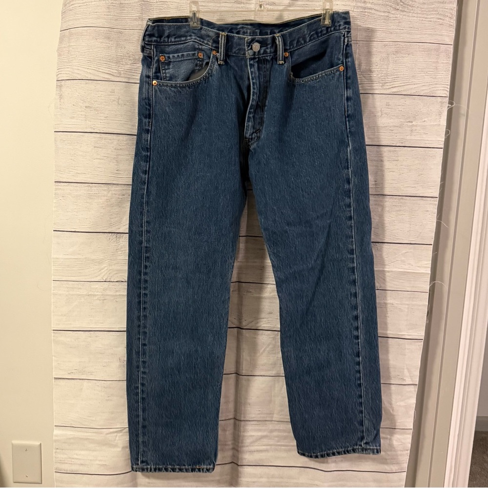 Levi's 505 Blue Denim Jeans with Leather Patch
